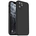 Vooii Compatible with iPhone 11 Pro Case, Upgraded Liquid Silicone with [Flat Edges] [Camera Protection] [Soft Anti-Scratch Microfiber Lining] Phone Case for iPhone 11 Pro 5.8 inch - Black