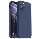 Vooii Compatible with iPhone 11 Pro Case, Upgraded Liquid Silicone with [Flat Edges] [Camera Protection] [Soft Anti-Scratch Microfiber Lining] Phone Case for iPhone 11 Pro 5.8 inch - Navy Blue