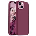 Vooii Compatible with iPhone 14 Case,[Silky Touch Premium Liquid Silicone] [Soft Anti-Scratch Microfiber Lining], Ultra Slim Shockproof Protective Case for iPhone 14 - WineRed