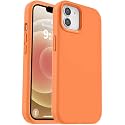 Vooii Compatible with iPhone 12 Case/iPhone 12 Pro Case, Liquid Silicone Upgrade [Soft Anti-Scratch Microfiber Lining] [Shockproof Drop Protection] Phone Case 6.1 inch - Bright Orange