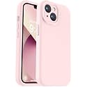Vooii Compatible with iPhone 13 Case, Liquid Silicone Upgrade [Camera Protection] [Soft Anti-Scratch Microfiber Lining] Shockproof Phone Case for iPhone 13 6.1 inch - Chalk Pink