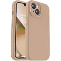 Vooii Compatible with iPhone 13 Case, Liquid Silicone Upgrade [Camera Protection] [Soft Anti-Scratch Microfiber Lining] Shockproof Phone Case for iPhone 13 6.1 inch - Light Brown