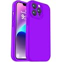Vooii Compatible with iPhone 13 Pro Case, Liquid Silicone Upgrade [Camera Protection] [Soft Anti-Scratch Microfiber Lining] Shockproof Phone Case for iPhone 13 Pro 6.1 inch - Neon Purple