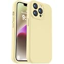 Vooii Compatible with iPhone 13 Pro Max Case, Liquid Silicone Upgrade [Camera Protection] [Soft Anti-Scratch Microfiber Lining] Shockproof Phone Case for iPhone 13 Pro Max 6.7 inch - Creamy Yellow