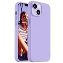 Vooii Compatible with iPhone 14 Case,[Silky Touch Premium Liquid Silicone] [Soft Anti-Scratch Microfiber Lining], Ultra Slim Shockproof Protective Case for iPhone 14 - Light Purple