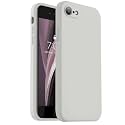 Vooii for iPhone SE Case 2022/3rd/2020,iPhone 8/7 Case, Upgraded Liquid Silicone with [Flat Edges] [Camera Protection] [Soft Anti-Scratch Microfiber Lining] Phone Case for iPhone SE - Stone