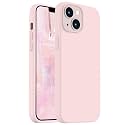 Vooii Compatible with iPhone 14 Case,[Silky Touch Premium Liquid Silicone] [Soft Anti-Scratch Microfiber Lining], Ultra Slim Shockproof Protective Case for iPhone 14 - Chalk Pink