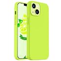 Vooii Compatible with iPhone 14 Case,[Silky Touch Premium Liquid Silicone] [Soft Anti-Scratch Microfiber Lining], Ultra Slim Shockproof Protective Case for iPhone 14 - Fluorescent Green