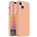 Vooii Compatible with iPhone 14 Case,[Silky Touch Premium Liquid Silicone] [Soft Anti-Scratch Microfiber Lining], Ultra Slim Shockproof Protective Case for iPhone 14 - Cantaloupe