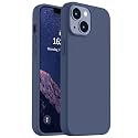 Vooii Compatible with iPhone 14 Case,[Silky Touch Premium Liquid Silicone] [Soft Anti-Scratch Microfiber Lining], Ultra Slim Shockproof Protective Case for iPhone 14 - Navy Blue
