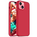 Vooii Compatible with iPhone 14 Case,[Silky Touch Premium Liquid Silicone] [Soft Anti-Scratch Microfiber Lining], Ultra Slim Shockproof Protective Case for iPhone 14 - Red