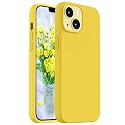 Vooii Compatible with iPhone 14 Case,[Silky Touch Premium Liquid Silicone] [Soft Anti-Scratch Microfiber Lining], Ultra Slim Shockproof Protective Case for iPhone 14 - Yellow
