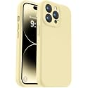 Vooii Compatible with iPhone 14 Pro Max Case, Liquid Silicone Upgrade [Camera Protection] [Soft Anti-Scratch Microfiber Lining] Shockproof Phone Case for iPhone 14 Pro Max 6.7 inch - Creamy Yellow