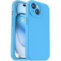 Vooii Compatible with iPhone 15 Case, Upgrade Defender Liquid Silicone, [Enhanced Camera Protection] [Soft Anti-Scratch Microfiber Lining] Shockproof Phone Case for iPhone 15 6.1 inch - Blue