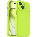 Vooii Compatible with iPhone 15 Case,Upgrade Defender Liquid Silicone,[Enhanced Camera Protection][Soft Anti-Scratch Microfiber Lining] Shockproof Phone Case for iPhone 15 6.1 inch - Fluorescent Green