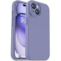 Vooii Compatible with iPhone 15 Case, Upgrade Defender Liquid Silicone, [Enhanced Camera Protection] [Soft Anti-Scratch Microfiber Lining] Shockproof Phone Case for iPhone 15 6.1 inch - Lavender Grey