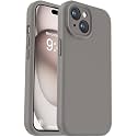 Vooii Compatible with iPhone 15 Case, Upgrade Defender Liquid Silicone, [Enhanced Camera Protection] [Soft Anti-Scratch Microfiber Lining] Shockproof Phone Case for iPhone 15 - Natural Titanium