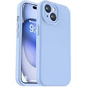 Vooii Compatible with iPhone 15 Plus Case, Upgrade Liquid Silicone [Enhanced Camera Protection] [Soft Anti-Scratch Microfiber Lining] Shockproof Phone Case for iPhone 15 Plus 6.7 inch - Light Blue