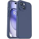 Vooii Compatible with iPhone 15 Plus Case, Upgrade Liquid Silicone [Enhanced Camera Protection] [Soft Anti-Scratch Microfiber Lining] Shockproof Phone Case for iPhone 15 Plus 6.7 inch - Navy Blue