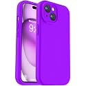 Vooii Compatible with iPhone 15 Plus Case, Upgrade Liquid Silicone [Enhanced Camera Protection] [Soft Anti-Scratch Microfiber Lining] Shockproof Phone Case for iPhone 15 Plus 6.7 inch - Neon Purple