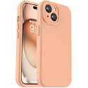 Vooii Compatible with iPhone 15 Plus Case, Upgrade Liquid Silicone [Enhanced Camera Protection] [Soft Anti-Scratch Microfiber Lining] Shockproof Phone Case for iPhone 15 Plus 6.7 inch - Cantaloupe