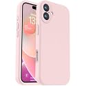 Vooii Compatible with iPhone 16 Case, Liquid Silicone Upgrade [Camera Protection] [Soft Anti-Scratch Microfiber Lining] Shockproof Phone Case for iPhone 16 6.1 inch - Chalk Pink