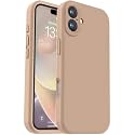 Vooii Compatible with iPhone 16 Case, Liquid Silicone Upgrade [Camera Protection] [Soft Anti-Scratch Microfiber Lining] Shockproof Phone Case for iPhone 16 6.1 inch - Light Brown