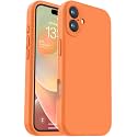 Vooii Compatible with iPhone 16 Case, Liquid Silicone Upgrade [Camera Protection] [Soft Anti-Scratch Microfiber Lining] Shockproof Phone Case for iPhone 16 6.1 inch - Bright Orange