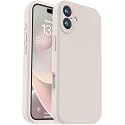 Vooii Compatible with iPhone 16 Case, Liquid Silicone Upgrade [Camera Protection] [Soft Anti-Scratch Microfiber Lining] Shockproof Phone Case for iPhone 16 6.1 inch - Stone