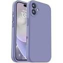 Vooii Compatible with iPhone 16 Case, Liquid Silicone Upgrade [Camera Protection] [Soft Anti-Scratch Microfiber Lining] Shockproof Phone Case for iPhone 16 6.1 inch - Lavender Grey