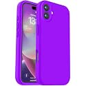 Vooii Compatible with iPhone 16 Plus Case, Liquid Silicone Upgrade [Camera Protection] [Soft Anti-Scratch Microfiber Lining] Shockproof Phone Case for iPhone 16 Plus 6.7 inch - Neon Purple