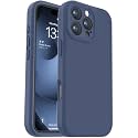 Vooii Compatible with iPhone 16 Pro Case, Liquid Silicone Upgrade [Camera Protection] [Soft Anti-Scratch Microfiber Lining] Shockproof Phone Case for iPhone 16 Pro 6.3 inch - Navy Blue