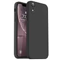 Vooii Compatible with iPhone XR Case, Upgraded Liquid Silicone with [Flat Edges] [Camera Protection] [Soft Anti-Scratch Microfiber Lining] Phone Case for iPhone 10 XR 6.1 inch - Black