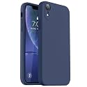 Vooii Compatible with iPhone XR Case, Upgraded Liquid Silicone with [Flat Edges] [Camera Protection] [Soft Anti-Scratch Microfiber Lining] Phone Case for iPhone 10 XR 6.1 inch - Navy Blue