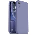 Vooii Compatible with iPhone XR Case, Upgraded Liquid Silicone with [Flat Edges] [Camera Protection] [Soft Anti-Scratch Microfiber Lining] Phone Case for iPhone 10 XR 6.1 inch - Lavender Grey