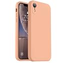 Vooii Compatible with iPhone XR Case, Upgraded Liquid Silicone with [Flat Edges] [Camera Protection] [Soft Anti-Scratch Microfiber Lining] Phone Case for iPhone 10 XR 6.1 inch - Cantaloupe