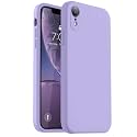 Vooii Compatible with iPhone XR Case, Upgraded Liquid Silicone with [Flat Edges] [Camera Protection] [Soft Anti-Scratch Microfiber Lining] Phone Case for iPhone 10 XR 6.1 inch - Light Purple