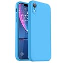 Vooii Compatible with iPhone XR Case, Upgraded Liquid Silicone with [Flat Edges] [Camera Protection] [Soft Anti-Scratch Microfiber Lining] Phone Case for iPhone 10 XR 6.1 inch - Blue