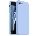 Vooii for iPhone SE Case 2022/3rd/2020,iPhone 8/7 Case, Upgraded Liquid Silicone with [Flat Edges] [Camera Protection] [Soft Anti-Scratch Microfiber Lining] Phone Case for iPhone SE - Light Blue