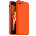 Vooii for iPhone SE Case 2022/3rd/2020,iPhone 8/7 Case, Upgraded Liquid Silicone with [Flat Edges] [Camera Protection] [Soft Anti-Scratch Microfiber Lining] Phone Case for iPhone SE - Neon Orange