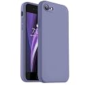 Vooii for iPhone SE Case 2022/3rd/2020,iPhone 8/7 Case, Upgraded Liquid Silicone with [Flat Edges] [Camera Protection] [Soft Anti-Scratch Microfiber Lining] Phone Case for iPhone SE - Lavender Grey