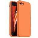Vooii for iPhone SE Case 2022/3rd/2020,iPhone 8/7 Case, Upgraded Liquid Silicone with [Flat Edges] [Camera Protection] [Soft Anti-Scratch Microfiber Lining] Phone Case for iPhone SE - Bright Orange