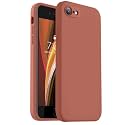 Vooii for iPhone SE Case 2022/3rd/2020,iPhone 8/7 Case, Upgraded Liquid Silicone with [Flat Edges] [Camera Protection] [Soft Anti-Scratch Microfiber Lining] Phone Case for iPhone SE - Caramel
