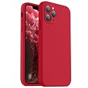 Vooii Compatible with iPhone 11 Pro Case, Upgraded Liquid Silicone with [Flat Edges] [Camera Protection] [Soft Anti-Scratch Microfiber Lining] Phone Case for iPhone 11 Pro 5.8 inch - Red