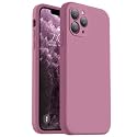 Vooii Compatible with iPhone 11 Pro Case, Upgraded Liquid Silicone with [Flat Edges] [Camera Protection] [Soft Anti-Scratch Microfiber Lining] Phone Case for iPhone 11 Pro 5.8 inch - Lavender Purple