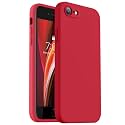 Vooii for iPhone SE Case 2022/3rd/2020,iPhone 8/7 Case, Upgraded Liquid Silicone with [Flat Edges] [Camera Protection] [Soft Anti-Scratch Microfiber Lining] Phone Case for iPhone SE - Red