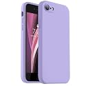 Vooii for iPhone SE Case 2022/3rd/2020,iPhone 8/7 Case, Upgraded Liquid Silicone with [Flat Edges] [Camera Protection] [Soft Anti-Scratch Microfiber Lining] Phone Case for iPhone SE - Light Purple