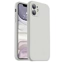 Vooii Compatible with iPhone 11 Case, Upgraded Liquid Silicone with [Flat Edges] [Camera Protection] [Soft Anti-Scratch Microfiber Lining] Phone Case for iPhone 11 6.1 inch - Stone