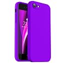 Vooii for iPhone SE Case 2022/3rd/2020,iPhone 8/7 Case, Upgraded Liquid Silicone with [Flat Edges] [Camera Protection] [Soft Anti-Scratch Microfiber Lining] Phone Case for iPhone SE - Neon Purple