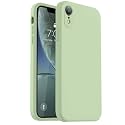Vooii Compatible with iPhone XR Case, Upgraded Liquid Silicone with [Flat Edges] [Camera Protection] [Soft Anti-Scratch Microfiber Lining] Phone Case for iPhone 10 XR 6.1 inch - Matcha